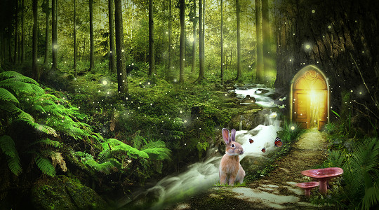 小鹿高清素材梦幻森林设计图片