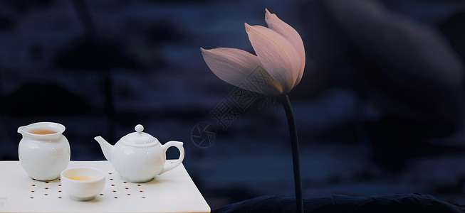 郁金香风格茶文化设计图片