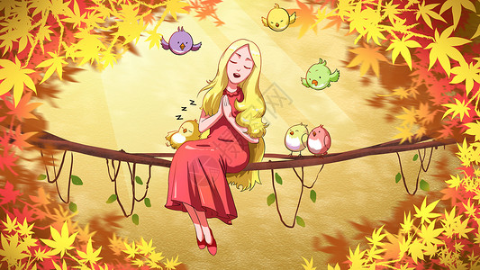 秋开心唱歌小鸟高清图片