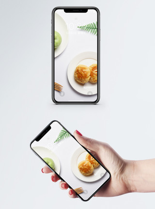 美味泡芙食物摆盘手机壁纸模板