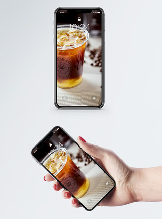 杯子摆拍冰咖啡手机壁纸模板