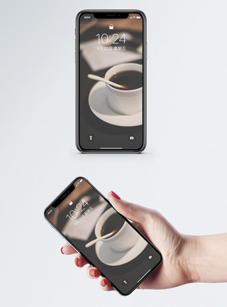 创意咖啡杯子咖啡手机壁纸模板