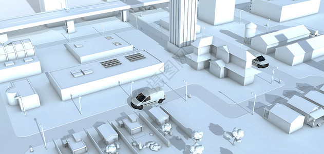 街道车辆城市空间场景设计图片