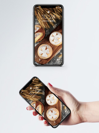 食材创意素材面包食材手机壁纸模板