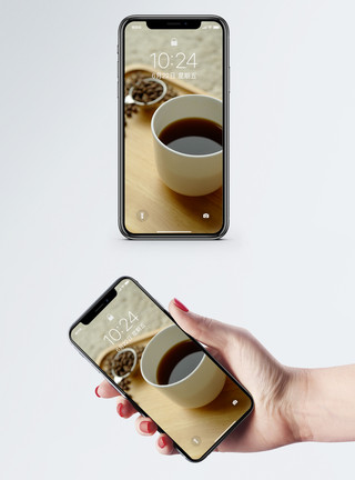 咖啡休息咖啡摆拍手机壁纸模板