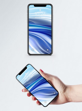 蓝色砖纹背景科技手机壁纸模板
