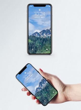 白云高山风光手机壁纸模板