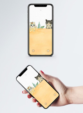 笑的动物可爱的猫咪手机壁纸模板