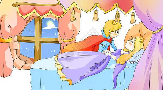 童话王子睡美人插画