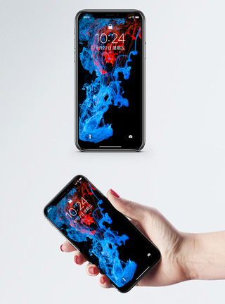 颜料色彩抽象背景液体流动手机壁纸模板
