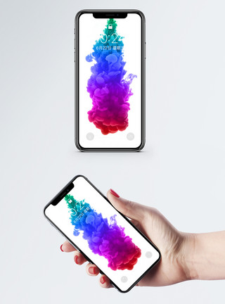 颜料色彩抽象背景色彩液体手机壁纸模板