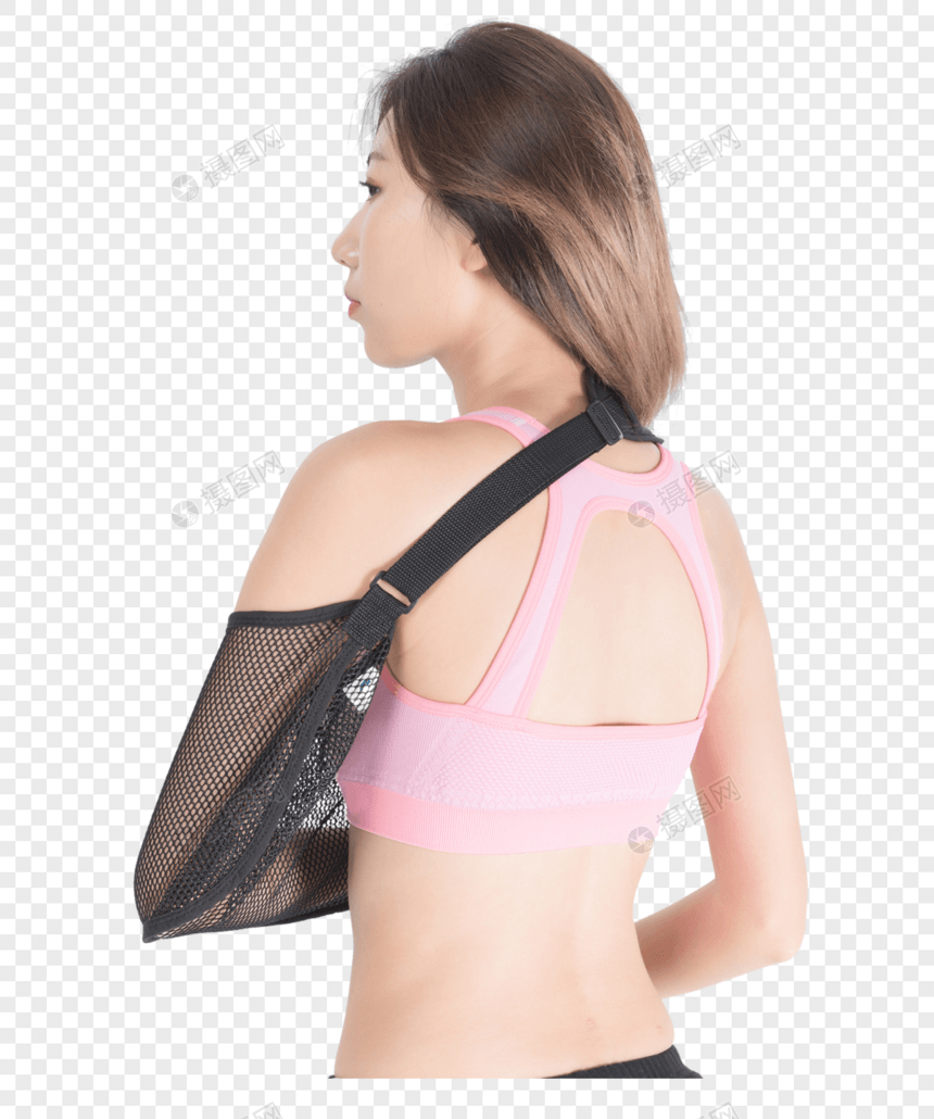 骨折女性手臂吊带图片
