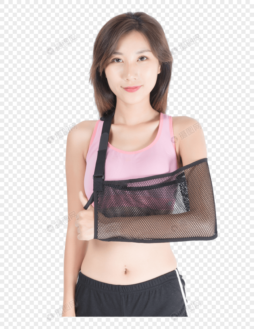 骨折女性手臂吊带图片