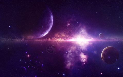 紫色漂浮斑点科幻宇宙星球设计图片