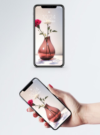 花瓶花艺组合插花手机壁纸模板