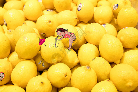 人像摄影素材柠檬插画