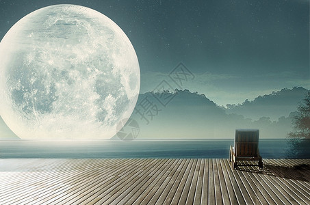 夜景月亮中秋背景设计图片