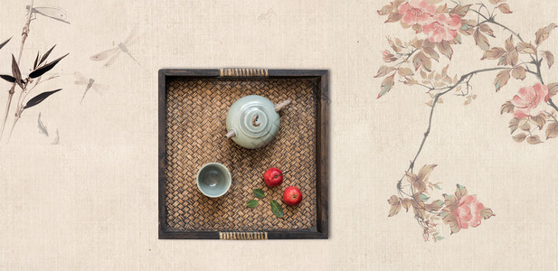 水果茶壶茶文化设计图片