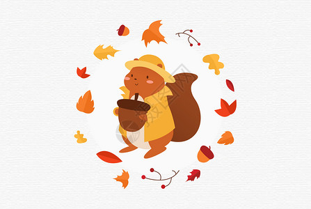 松鼠logo可爱的小松鼠插画