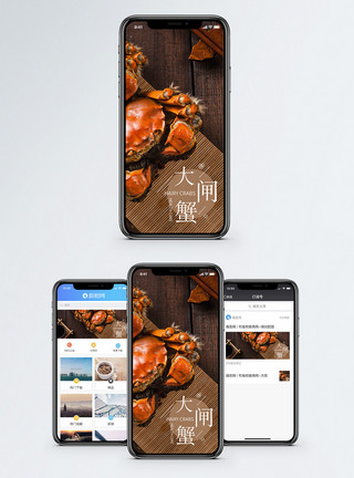 大闸蟹手机海报配图模板