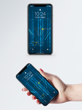 数字化网络数字化几何手机壁纸模板