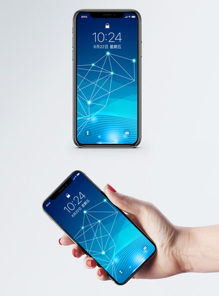 蔚蓝的科技背景手机壁纸模板