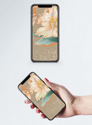 牡丹花园中国风手机壁纸模板