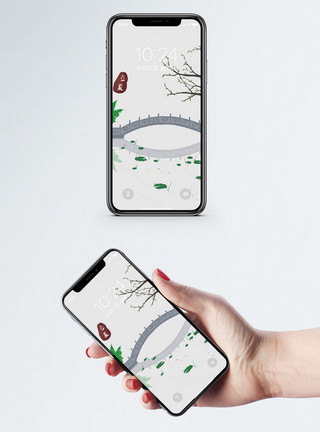 古风桥中国风手机壁纸模板