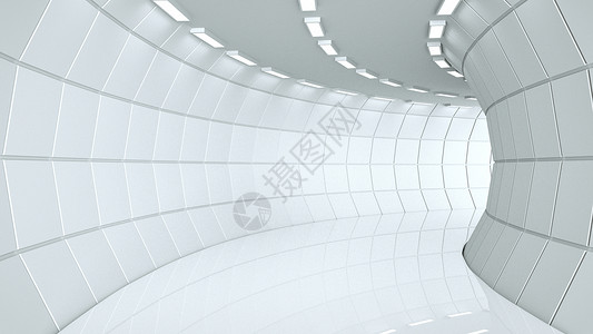 白色科幻背景3d空间通道设计图片