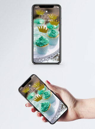 奶油泡芙婚礼蛋糕手机壁纸模板
