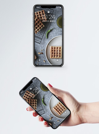 原味饼干华夫饼手机壁纸模板