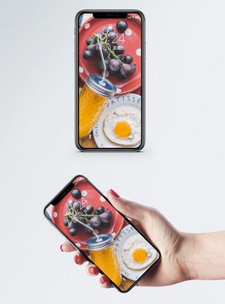 吐司上的荷包蛋生活营养手机壁纸模板