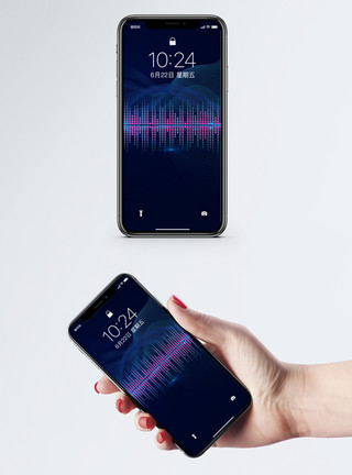 智能科技背景图片音量波纹背景手机壁纸模板