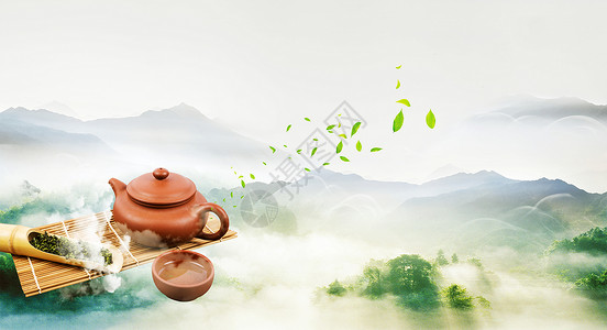 竹叶茶茶文化设计图片