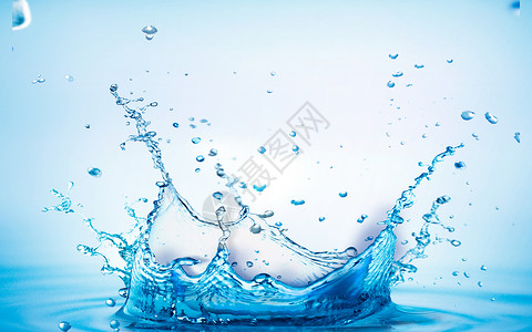 世界水日蓝色背景海报水花喷溅设计图片