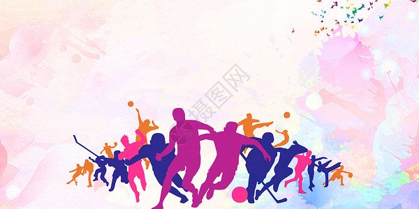 城市运动素材亚运会运动背景设计图片