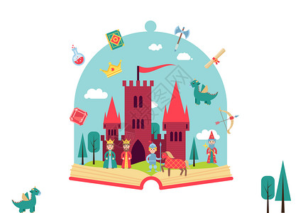 蒙特苏马城堡童话水晶球插画
