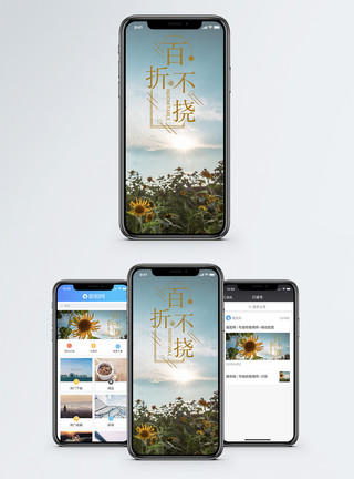 坚毅百折不饶手机海报配图模板