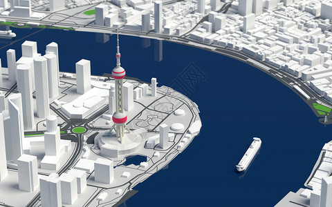 城市建筑插画上海东方明珠场景设计图片