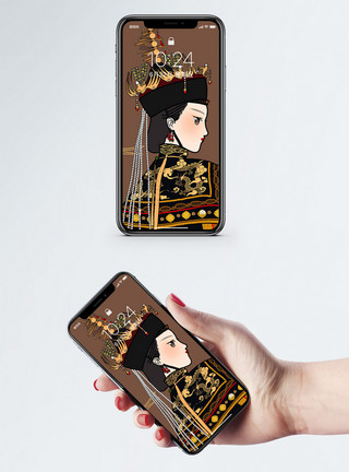 清朝宫廷女子古装宫廷女子手机壁纸模板
