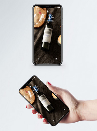 传统的葡萄酒红酒手机壁纸模板