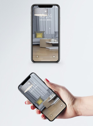 现代摆件简约客厅手机壁纸模板