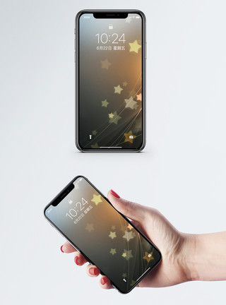 发光星星素材黑金梦幻背景手机壁纸模板