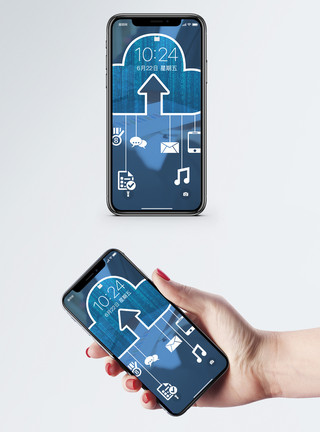 云端技术免费下载云计算大数据手机壁纸模板