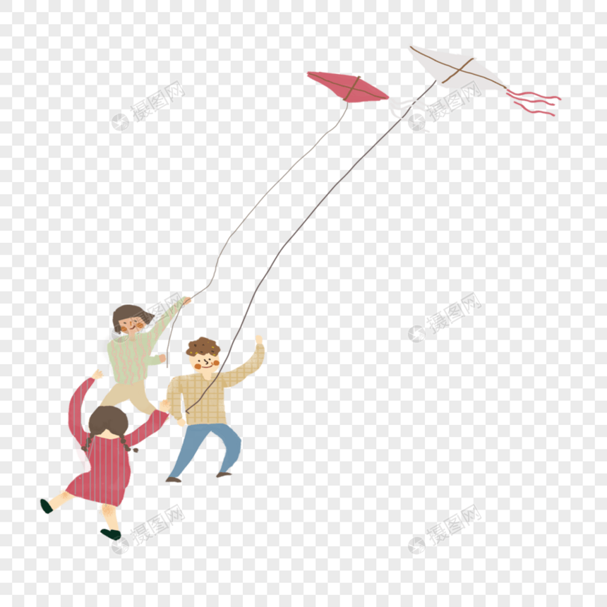 小孩放风筝图片