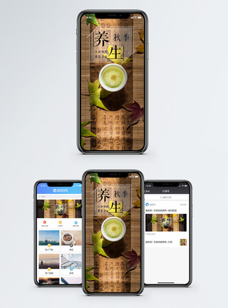 菊花茶背景秋季养生手机海报配图模板