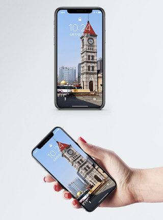 天津建筑钟楼手机壁纸模板