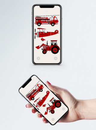 自动拖拉机交通手机壁纸模板