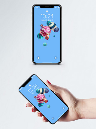 彩色透明泡泡气泡气球手机壁纸模板