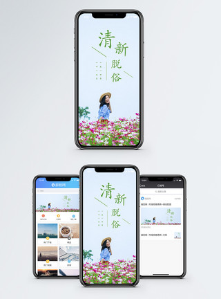 美丽锦带花清新脱俗手机海报配图模板